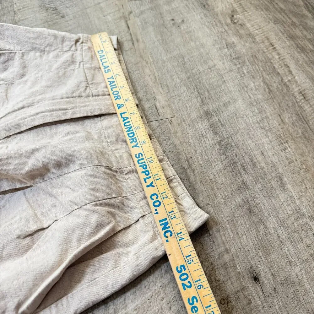 Mango Cream Linen Wide Leg Trousers Women's Size 4 Linen Blend Resort Wear